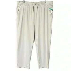 32 Degrees Cool Active Capri XL Beige Marble Pull-On Drawstring Hand Pockets NWT